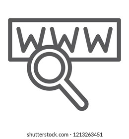 Search line icon, internet and network, lens sign, vector graphics, a linear pattern on a white background, eps 10.