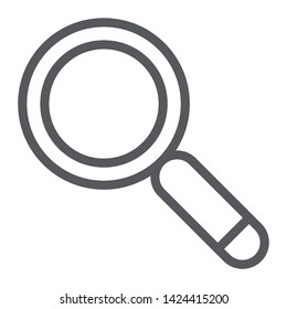 Search line icon, lens and find, magnifying glass sign, vector graphics, a linear pattern on a white background, eps 10.