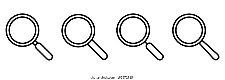 Search line icon. Magnifying glass outline icon, vector magnifier or loupe sign.