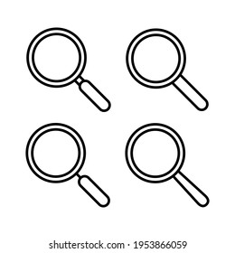 Search line icon. Magnifying glass outline icon, vector magnifier or loupe sign.