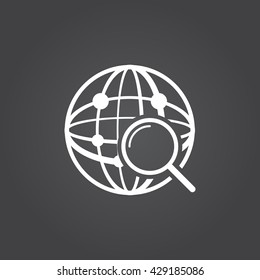 search line icon, outline vector logo illustration, linear pictogram isolated on black
