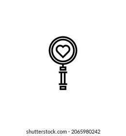 Icono de línea de búsqueda, plantilla de vector
