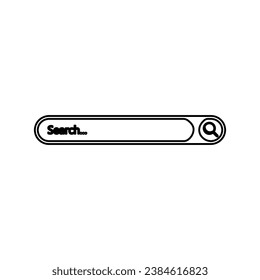 icono de línea de búsqueda, sitio web, en fondo blanco, ilustración vectorial