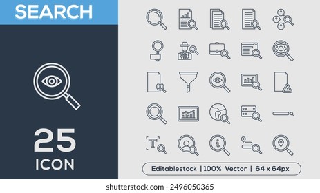 SEARCH line icons collection Vektorgrafik