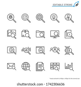 Search line icons. Editable stroke. Pixel perfect.