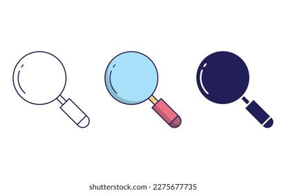 Search line and solid vector icons