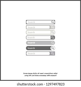 Search line. Vector image, element for design. Set the search bar for design on white isolated background.Layers grouped for easy editing illustration. For your design.