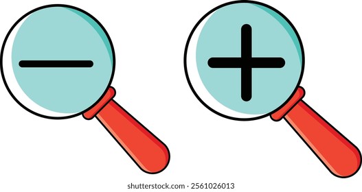 Search Line and Zoom in Icons. vector eps10 