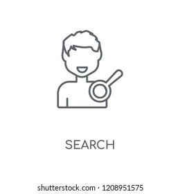 Search linear icon. Search concept stroke symbol design. Thin graphic elements vector illustration, outline pattern on a white background, eps 10.