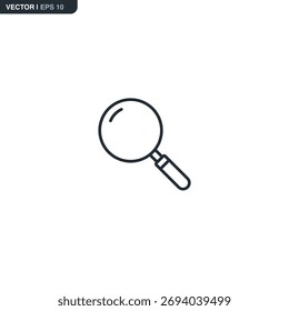 Busca, sinal de estilo linear para conceito móvel e web design. Símbolo, ilustração de logotipo. Gráficos de vetor perfeitos com pixel
