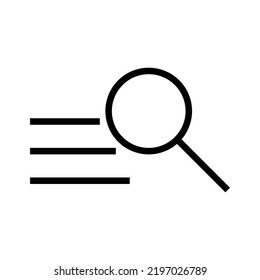 Suchliste Symbol Vektorgrafik. Auf weißem Hintergrund.