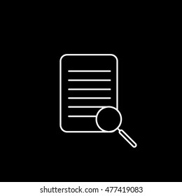 Search List Line Icon On Black Background