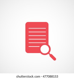 Search List Red Flat Icon On White Background