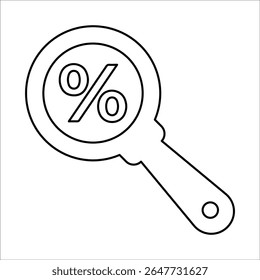Suche Kredit-Symbol, Linien-Vektorgrafiken