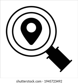 search location black filled icon modern illustration