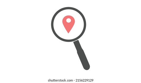 Search location, find location vector icon isolated on white background in flat trendy design.