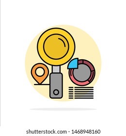 Search, Location, Finder, Graph,  Abstract Circle Background Flat color Icon. Vector Icon Template background