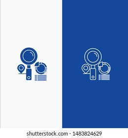Search, Location, Finder, Graph,  Line and Glyph Solid icon Blue banner Line and Glyph Solid icon Blue banner