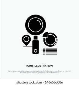 Search, Location, Finder, Graph,  solid Glyph Icon vector. Vector Icon Template background