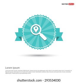 search location icon - abstract logo type icon - Retro vintage badge and label turquoise background. Vector illustration
