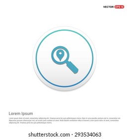search location icon - abstract logo type icon - turquoise icon on white button background. Vector illustration