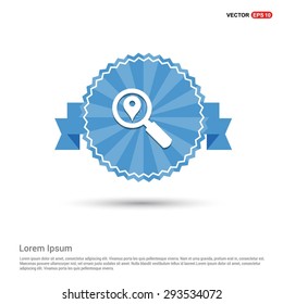 search location icon - abstract logo type icon - Retro vintage badge and label Blue background. Vector illustration