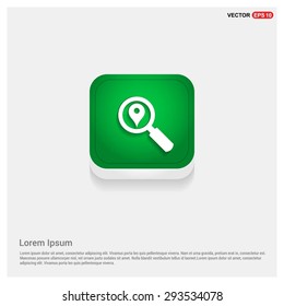 search location icon - abstract logo type icon - green abstract 3d button with light board and shadow on gray background. Vector illustration