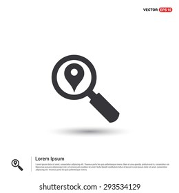 search location icon - abstract logo type icon - isometric white background. Vector illustration
