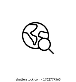 Search Location Icon in black line style icon, style isolated on white background