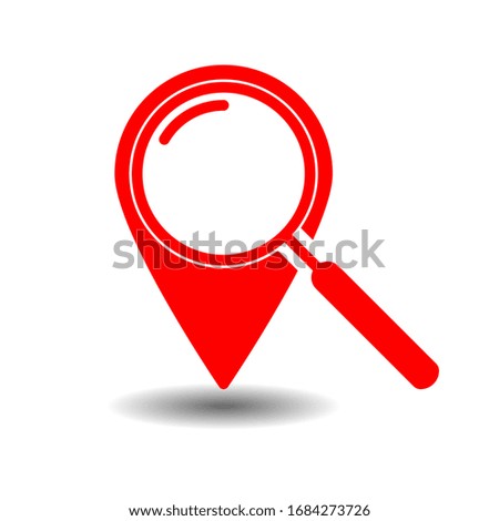 Search location  icon, map pin location internet web with magnifying glass vector icon