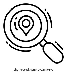 Icono de Localización de búsqueda relacionado Ubicación de mapa e icono de línea de navegación. Icono de vector de tráfico y desplazamiento.