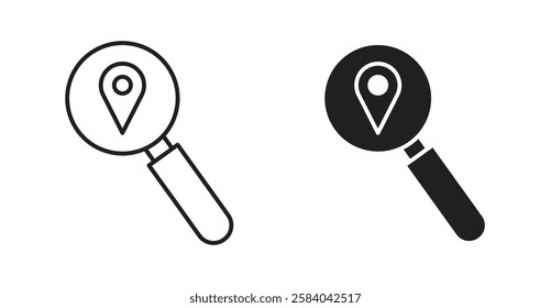 Search Location icon set in thin line. vector illustrations for web