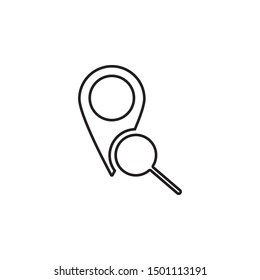 Search, location icon. Simple thin line, outline vector of location icons for ui and ux, website or mobile application