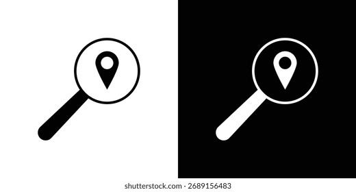 Symbol "Suchort". einfaches flaches Symbol auf leerem Hintergrund.
