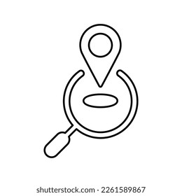 Das Ortssymbol suchen. Vektorgrafik. Liniensymbol. 