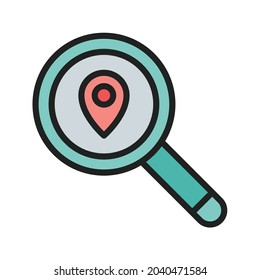 Search Location icon vector image. Can also be used for Physical Fitness. Suitable for mobile apps, web apps and print media.