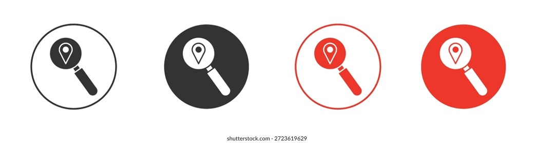 Icono de Locación de Búsqueda. Diseño de Vector de Web
