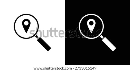 Search Location icons symbol for web and mobile filled vector isolated
