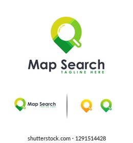Search Location logo designs concept vector, Map Search logo symbol flat designs