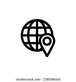 Search Location With Outline Icon Vector
