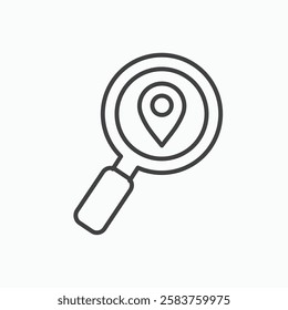 Search Location vector icon isolated in black line