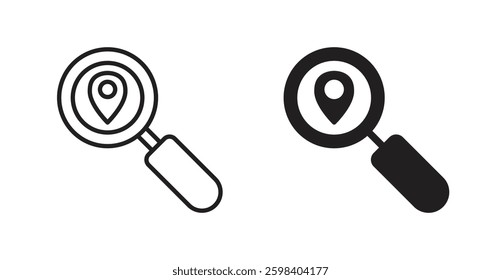 Search Location vector icon set in black color.