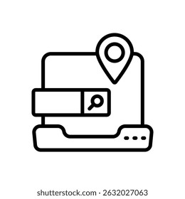 Pesquisar ilustração de stock de ícone de vetor de localização