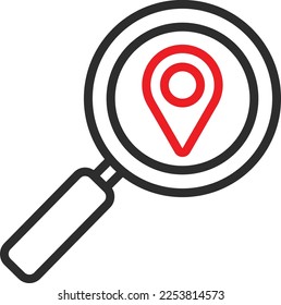 Search Location  Vector Icon which is suitable for commercial work and easily modify or edit it
