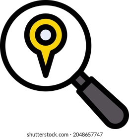 search location vector line colour icon