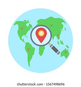 Search locations. Flat design icon vector illustration.