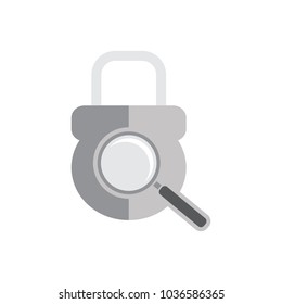 Search Lock Logo Icon Design