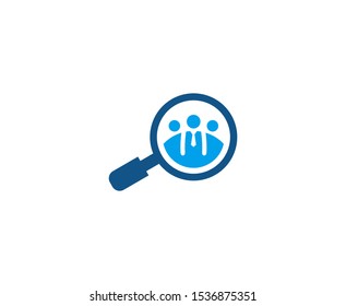 Search logo business people vector 