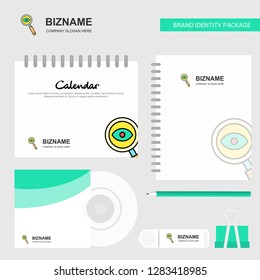 Search Logo, Calendar Template, CD Cover, Diary and USB Brand Stationary Package Design Vector Template