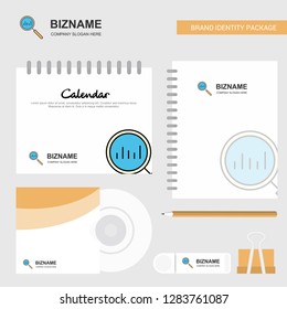 Search Logo, Calendar Template, CD Cover, Diary and USB Brand Stationary Package Design Vector Template